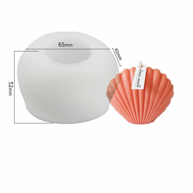 3D Pearl Seashell Candle Mold Silicone Soap Mold Candle Making Cake Art Craft Ins Retro Scented Gifts Wedding Home Baking Decor