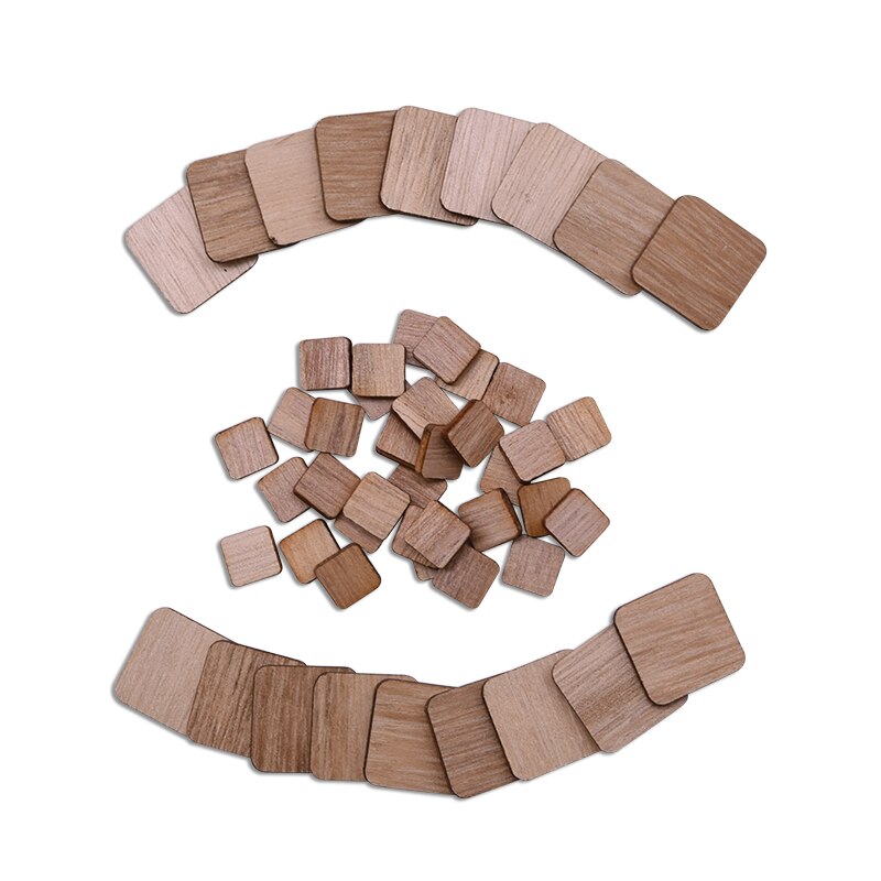 1-14cm Blank Square Wooden Craft Unfinished Wood Pieces DIY Handmade Scrapbooking Material Building Model Home Party Decoration