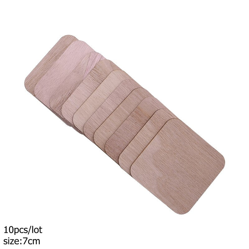 1-14cm Blank Square Wooden Craft Unfinished Wood Pieces DIY Handmade Scrapbooking Material Building Model Home Party Decoration