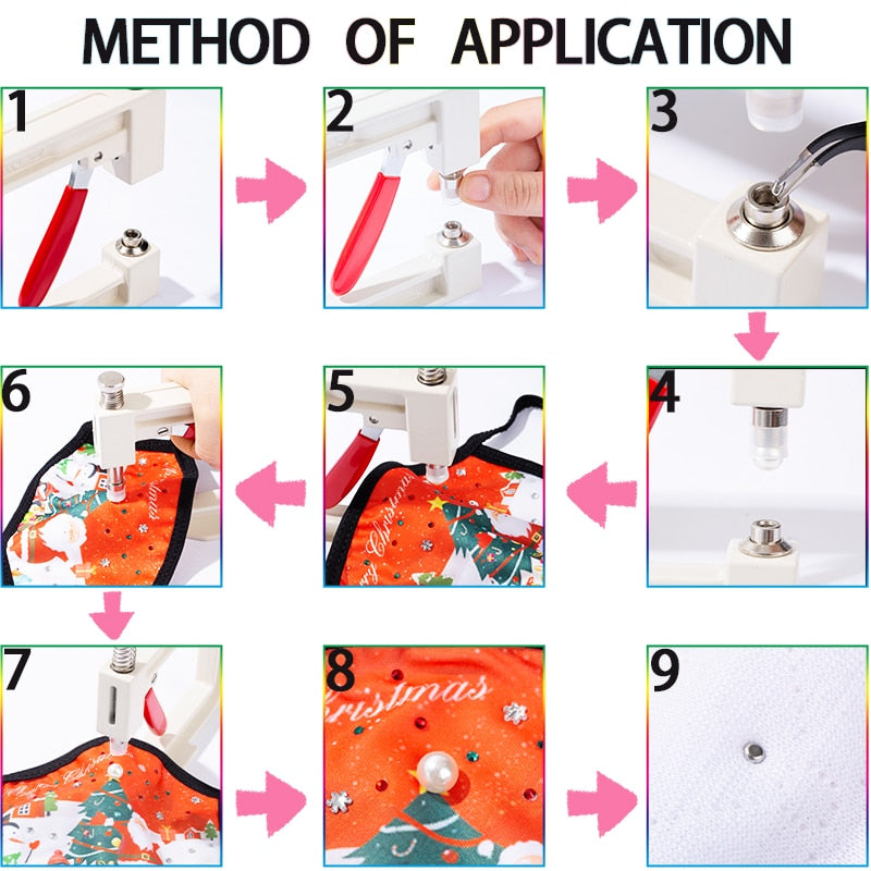 Pearl Setting Machine DIY Handmade Beads HandPress Tool for Clothes Crafts Bead Rivet Fixing Machine Pearl Setting Machine Tools