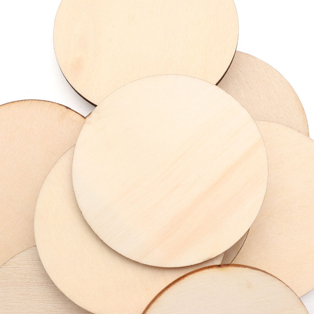 3/5/10pcs Round Unfinished Wood Pieces Wood Circles Blank Plaque for DIY Craft Pyrography Games Scrapbooking Building Model