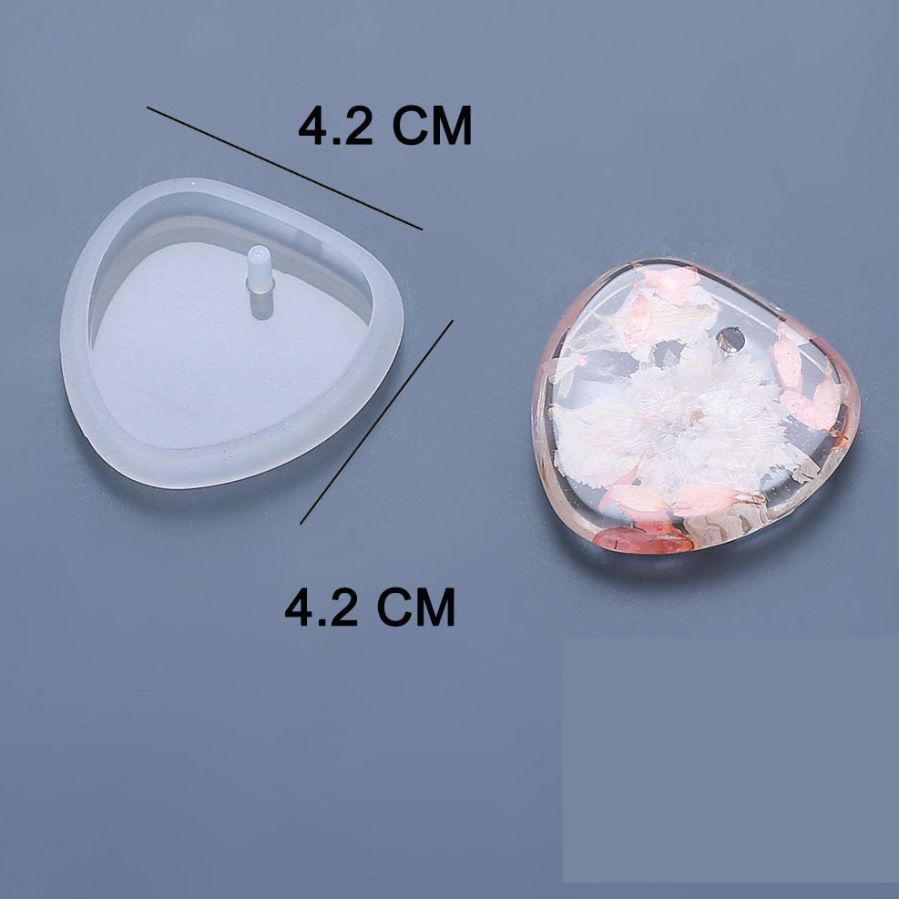 1/6/10pcs DIY Keychain Pendant Silicone Mold Set Crystal Epoxy Resin Mold Round Rectangle Pendants Jewelry Making Casting Mould