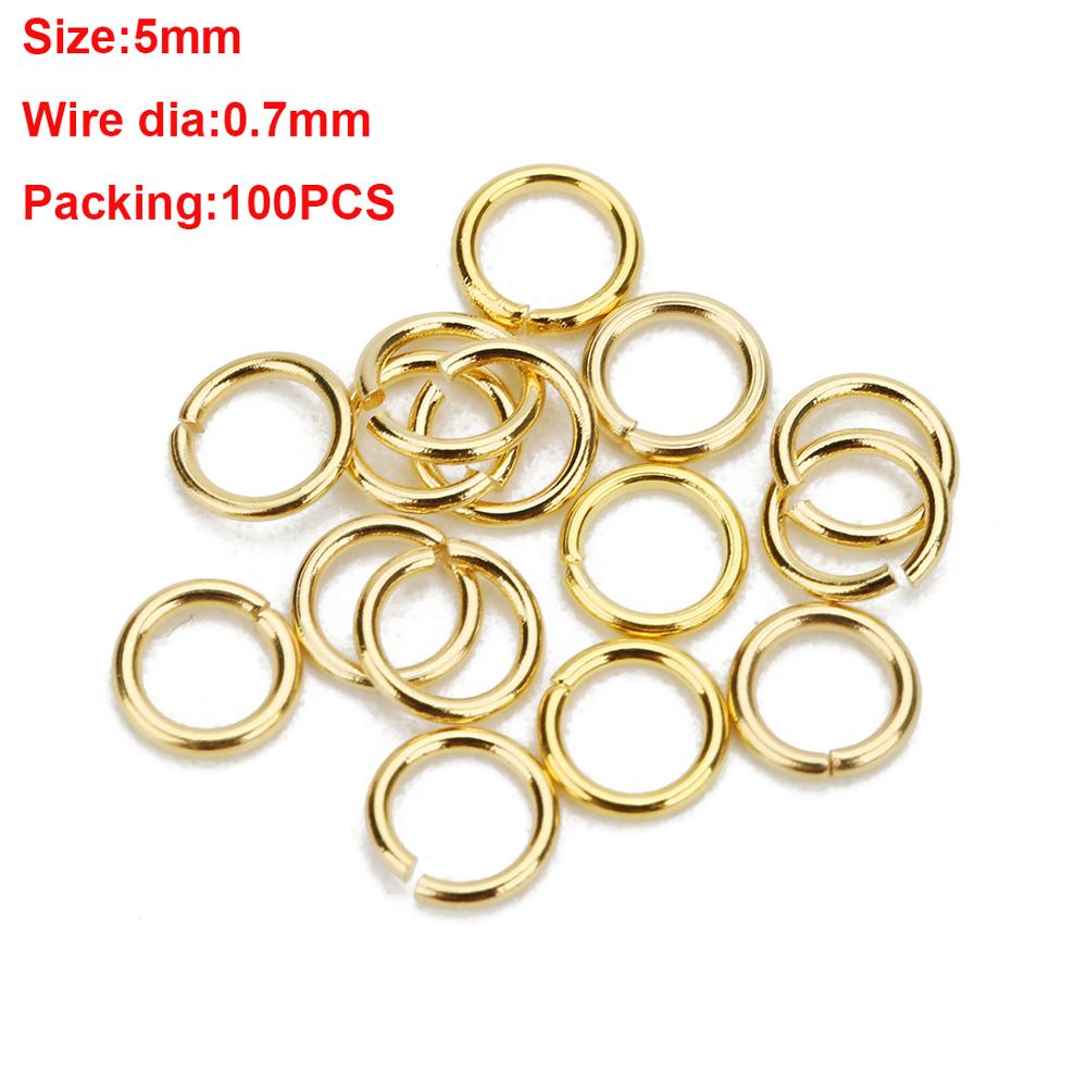 1Box 3-10mm Mixed Stainless Steel Open Jump Rings Split Rings Connectors For Diy Jewelry Making DIY Necklace Crafts Accessories