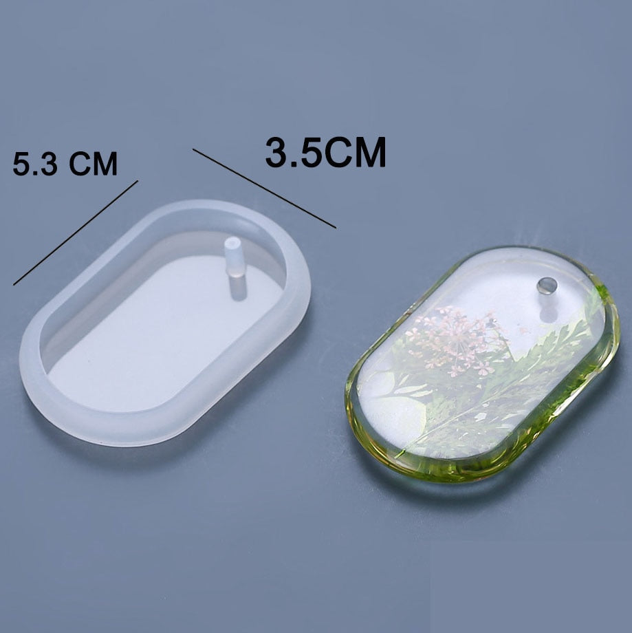 1/6/10pcs DIY Keychain Pendant Silicone Mold Set Crystal Epoxy Resin Mold Round Rectangle Pendants Jewelry Making Casting Mould