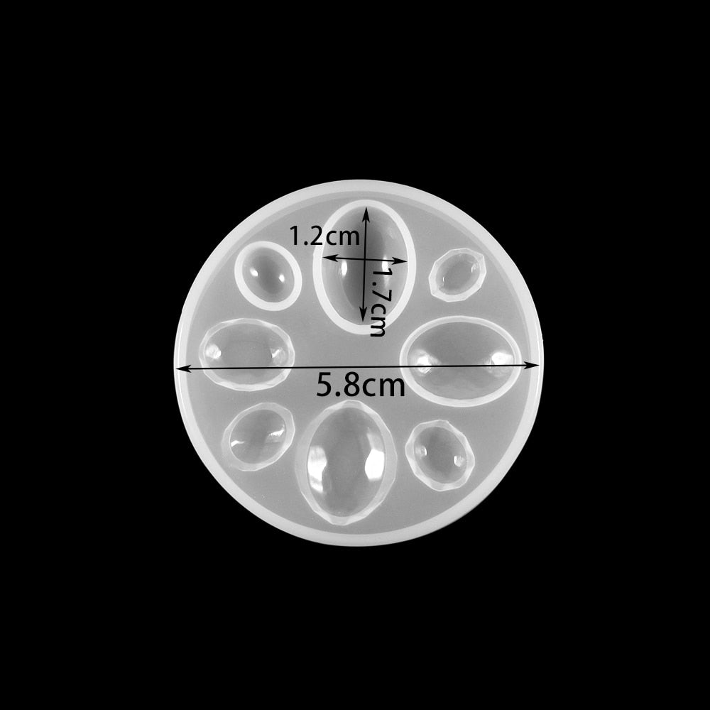 1pcs Silicone Mold half ball Oblate Cabochon Pendant Resin Silicone Mould Handmade Tool Epoxy Resin Molds Jewelry Making