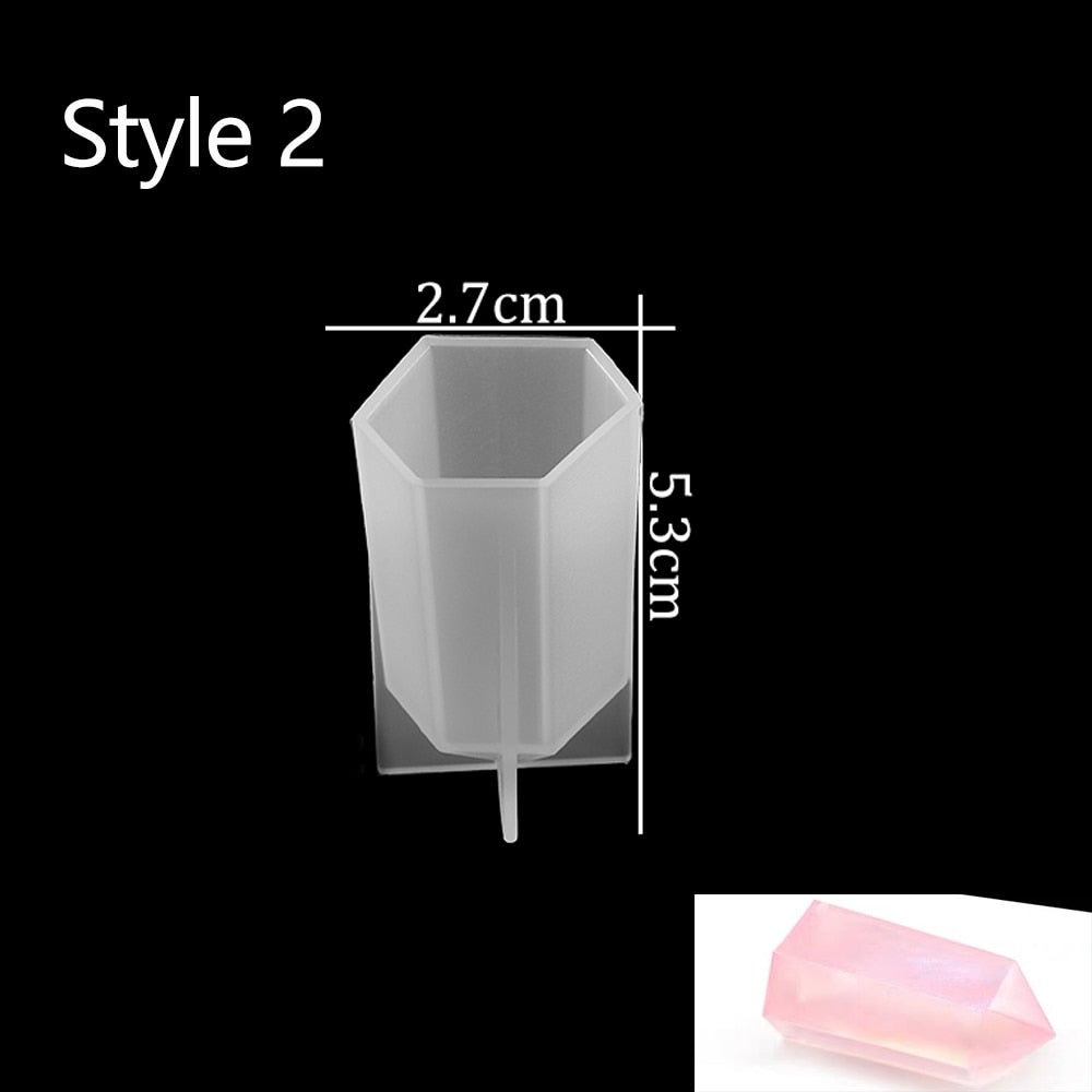1pcs DIY Crystal Pendulum Epoxy Resin Molds Necklace Pendant UV Resin Transparent Silicone Mould For Jewelry Finding Making Tool