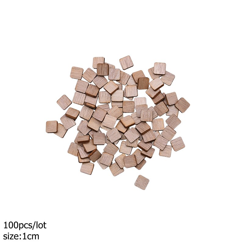 1-14cm Blank Square Wooden Craft Unfinished Wood Pieces DIY Handmade Scrapbooking Material Building Model Home Party Decoration