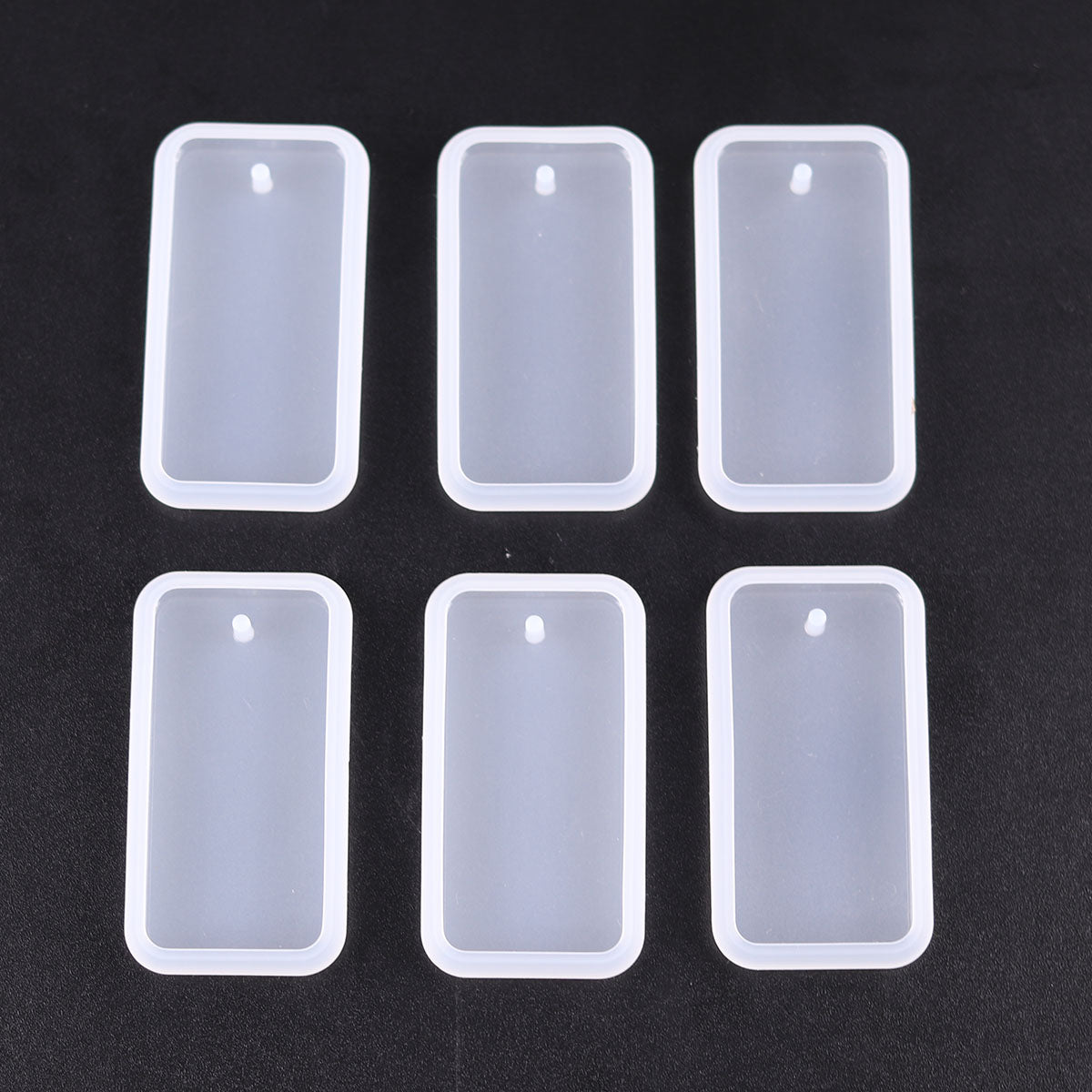 1/6/10pcs DIY Keychain Pendant Silicone Mold Set Crystal Epoxy Resin Mold Round Rectangle Pendants Jewelry Making Casting Mould