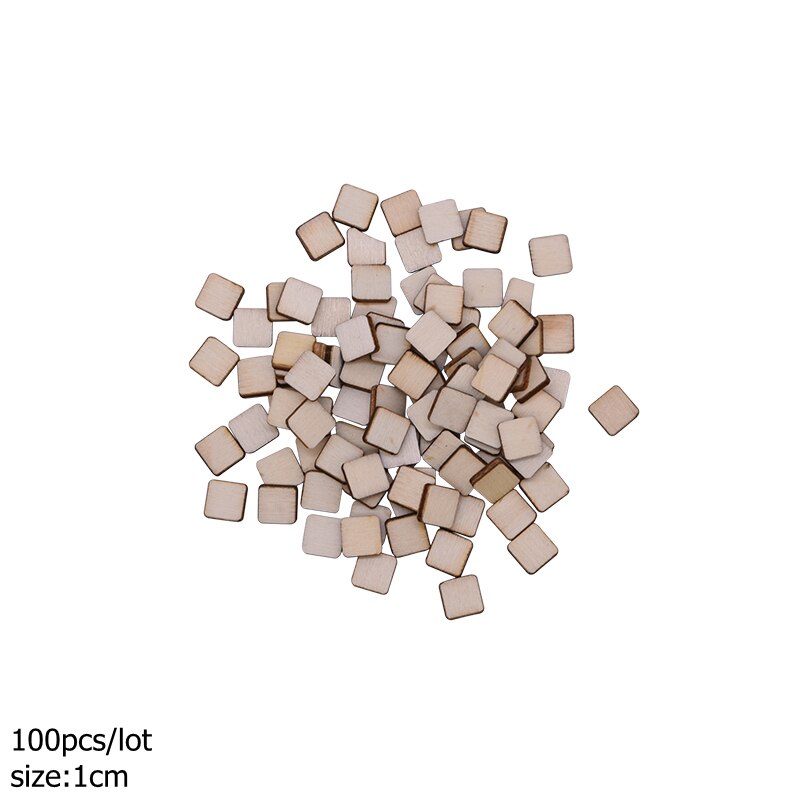 1-14cm Blank Square Wooden Craft Unfinished Wood Pieces DIY Handmade Scrapbooking Material Building Model Home Party Decoration