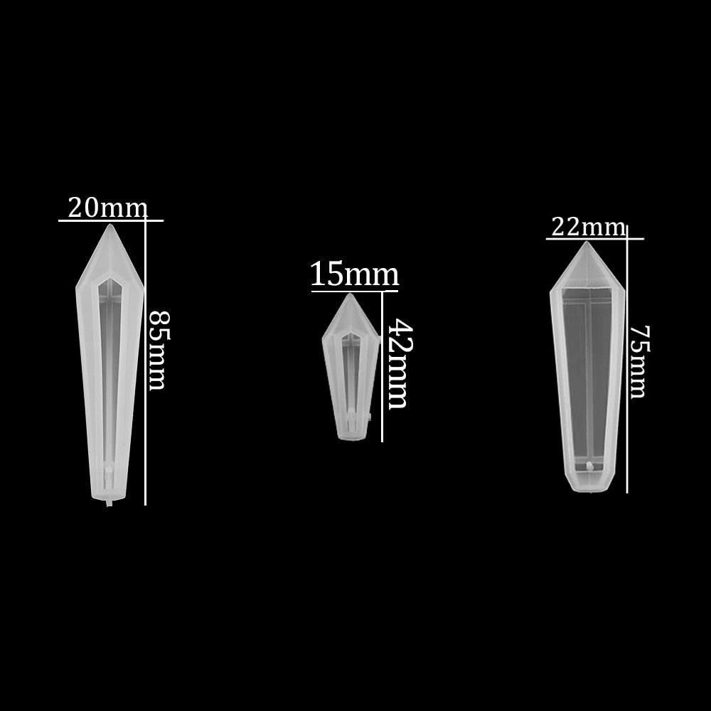1pcs DIY Crystal Pendulum Epoxy Resin Molds Necklace Pendant UV Resin Transparent Silicone Mould For Jewelry Finding Making Tool