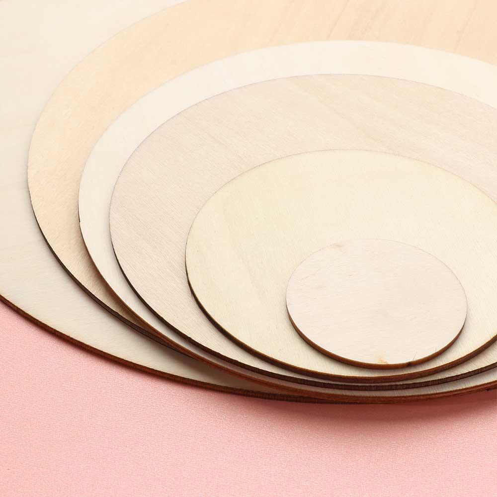 3/5/10pcs Round Unfinished Wood Pieces Wood Circles Blank Plaque for DIY Craft Pyrography Games Scrapbooking Building Model