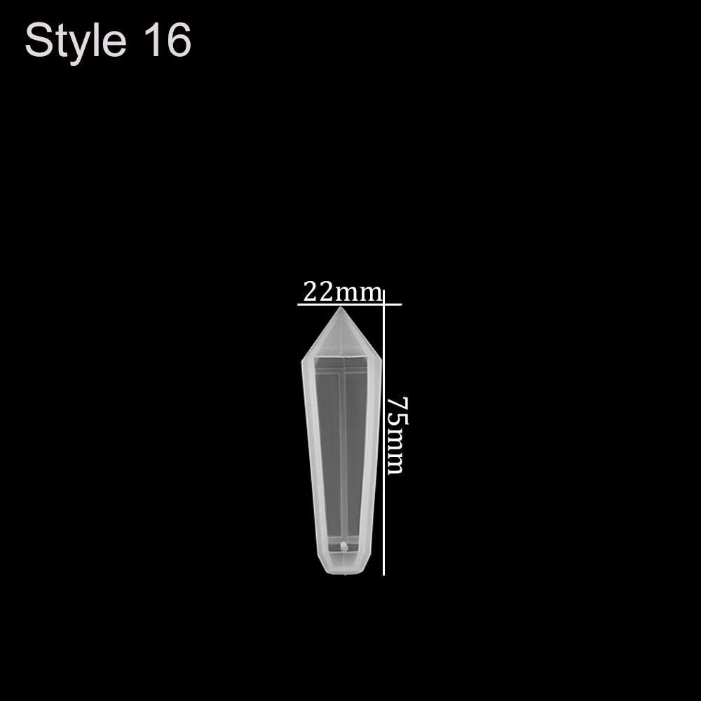 1pcs DIY Crystal Pendulum Epoxy Resin Molds Necklace Pendant UV Resin Transparent Silicone Mould For Jewelry Finding Making Tool