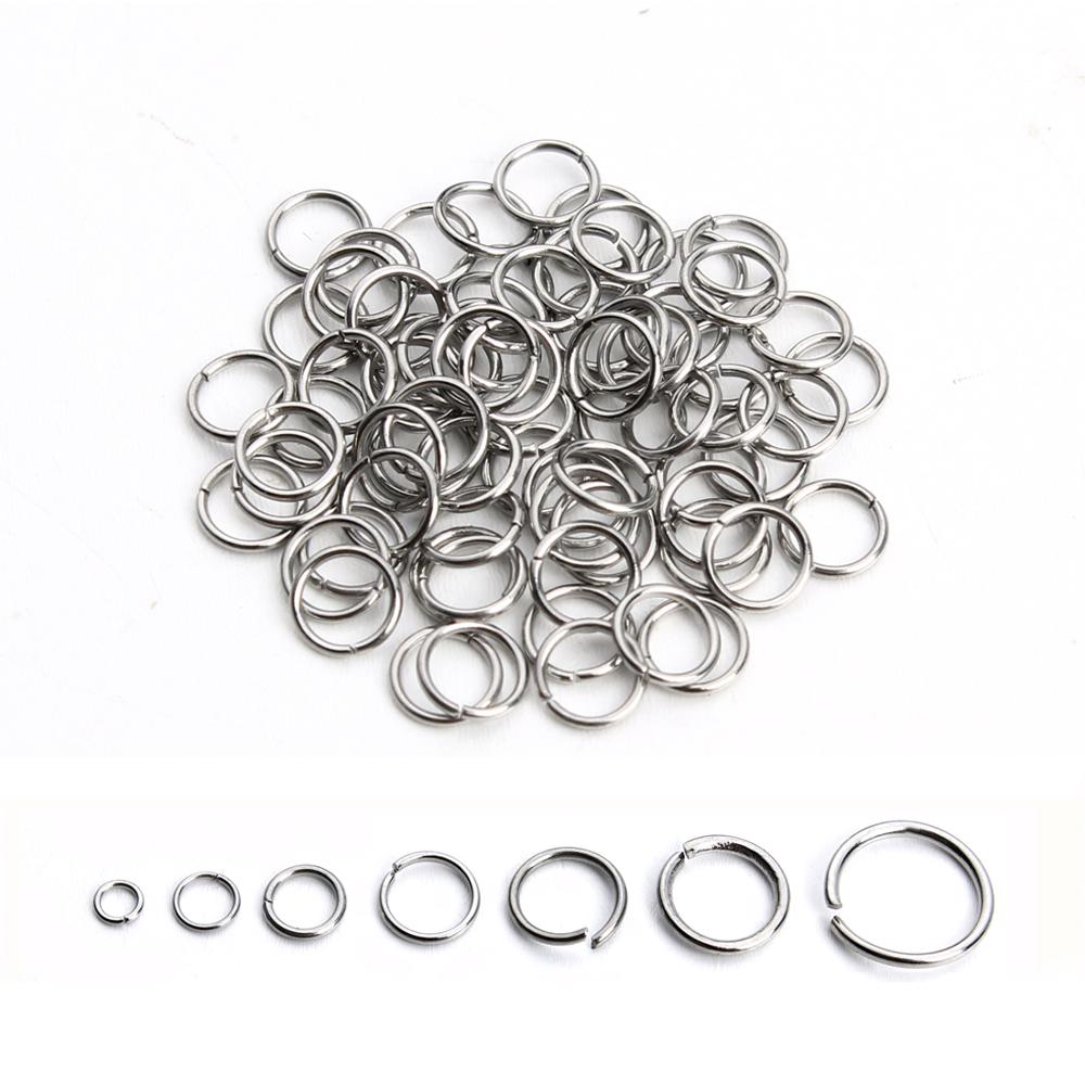 1Box 3-10mm Mixed Stainless Steel Open Jump Rings Split Rings Connectors For Diy Jewelry Making DIY Necklace Crafts Accessories