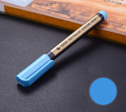 1pcs Metallic Permanent Paint Markers Birthday Gift Card Making Metallic Color Pen for DIY Photo Album Adult Kid School Supplies