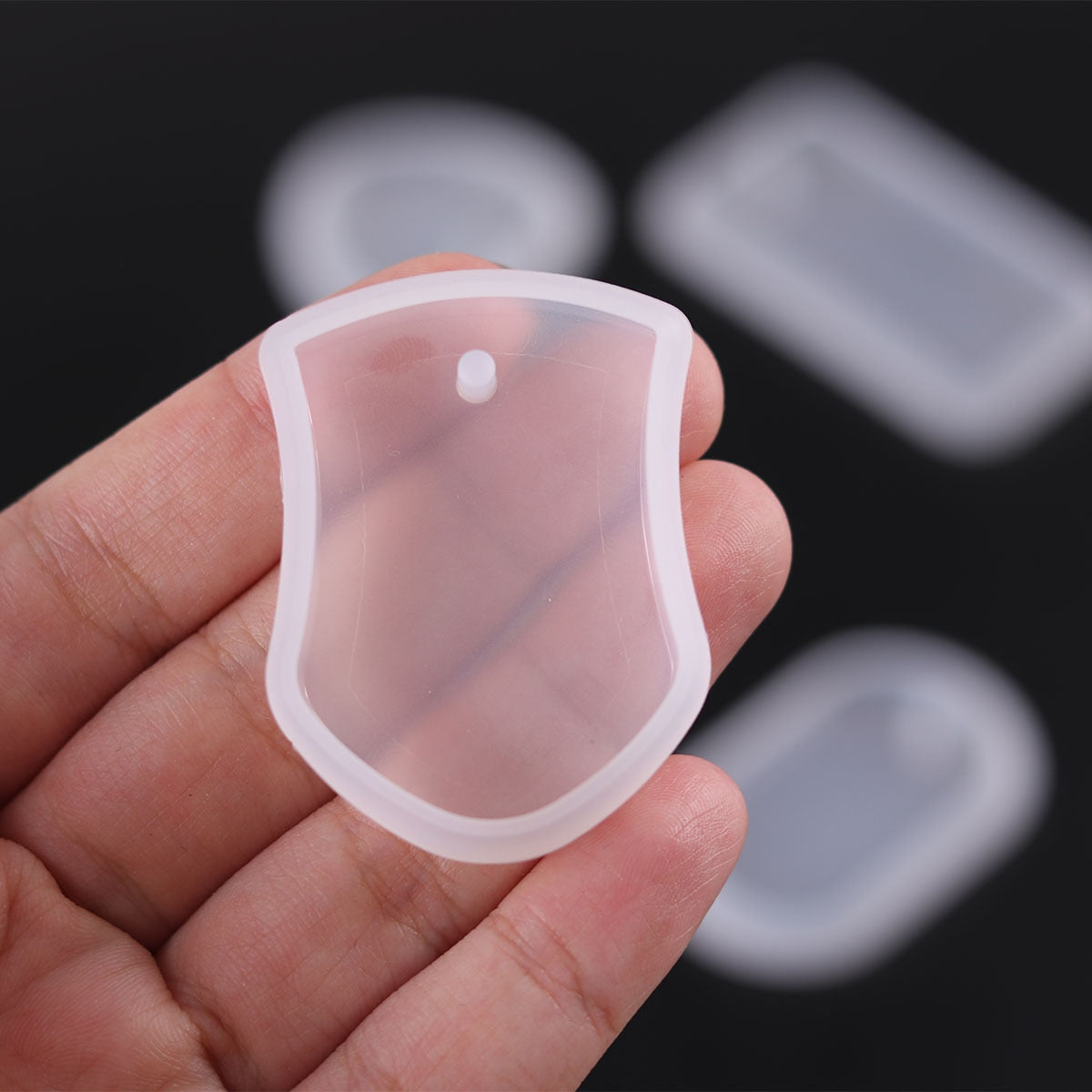 1/6/10pcs DIY Keychain Pendant Silicone Mold Set Crystal Epoxy Resin Mold Round Rectangle Pendants Jewelry Making Casting Mould