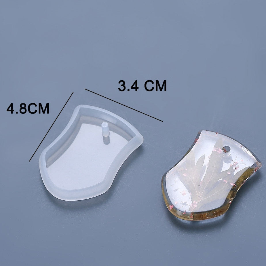 1/6/10pcs DIY Keychain Pendant Silicone Mold Set Crystal Epoxy Resin Mold Round Rectangle Pendants Jewelry Making Casting Mould