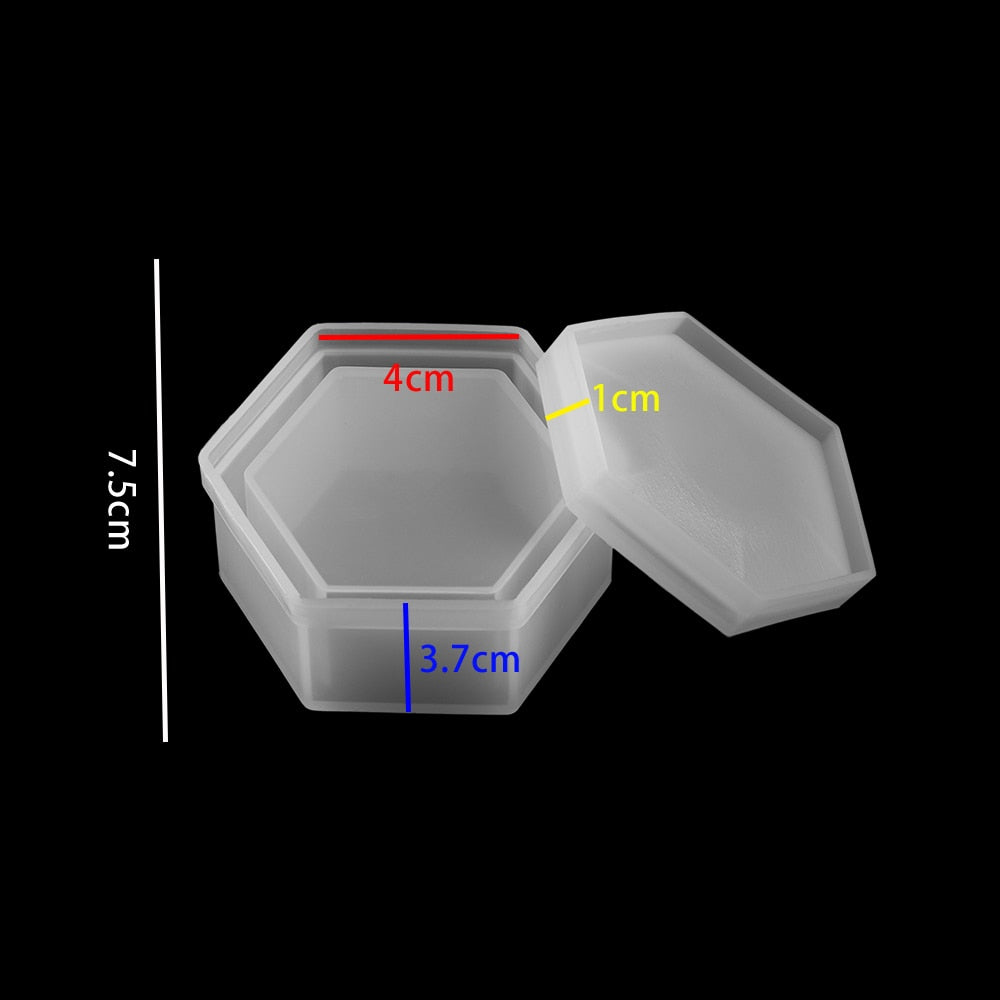 1Pcs Storage Box Silicone Molds Crystal Gift Box Epoxy Resin Mold Heart Flower Box Mould For DIY Craft Jewelry Making Supplies