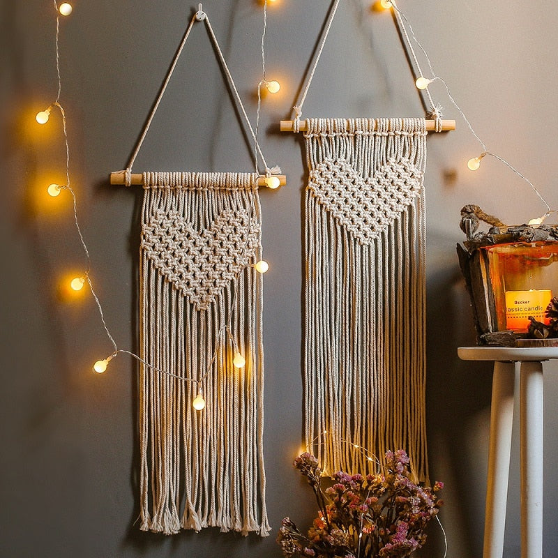 Nordic Macrame Wall Hanging Home Decoration Small Tapestry Boho Wedding Farmhouse Children's Room Headboard Photo Props Decor