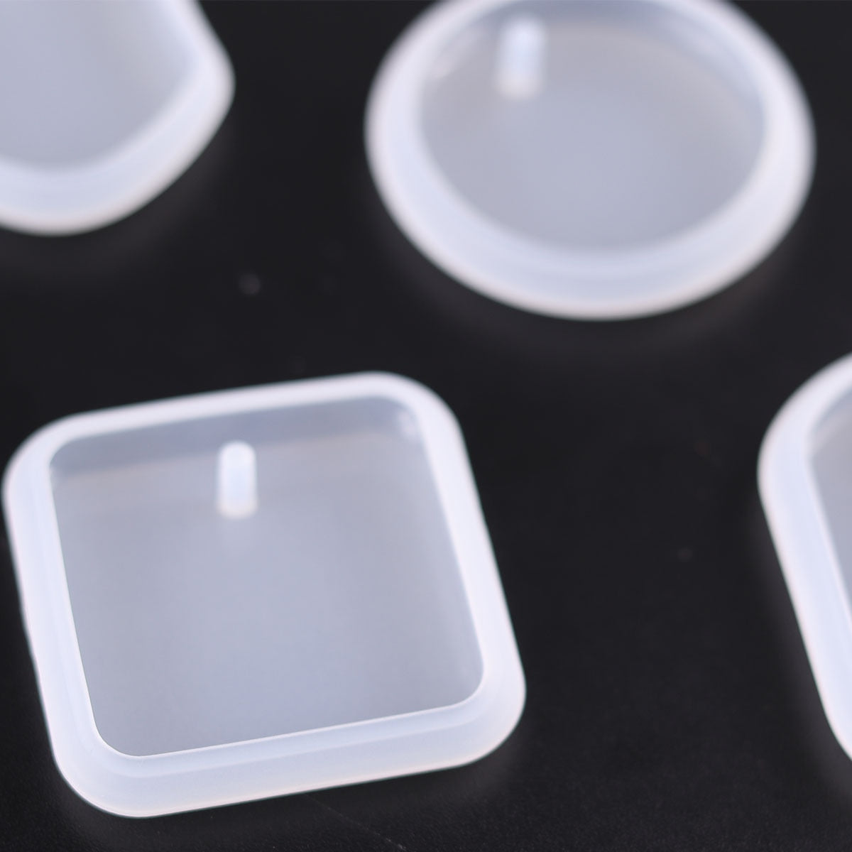 1/6/10pcs DIY Keychain Pendant Silicone Mold Set Crystal Epoxy Resin Mold Round Rectangle Pendants Jewelry Making Casting Mould