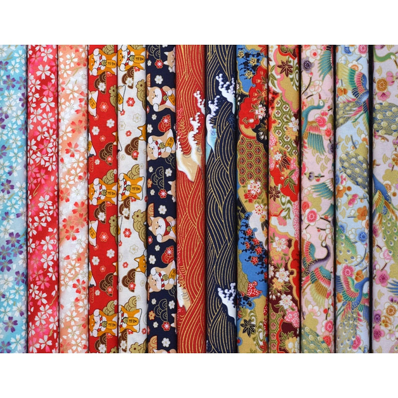 DIY 35x50CM Multicolor Japan Zephyr Pattern Cotton Pur-cut Patchwork Japanese Fabric Sewing Quilting Crafts for Handmade