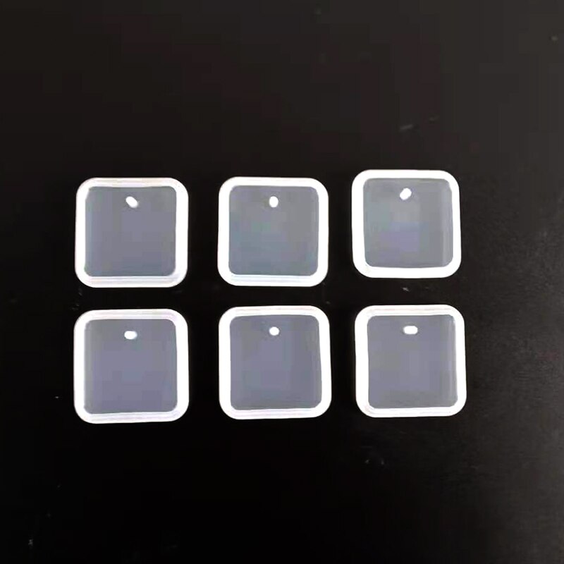 1/6/10pcs DIY Keychain Pendant Silicone Mold Set Crystal Epoxy Resin Mold Round Rectangle Pendants Jewelry Making Casting Mould