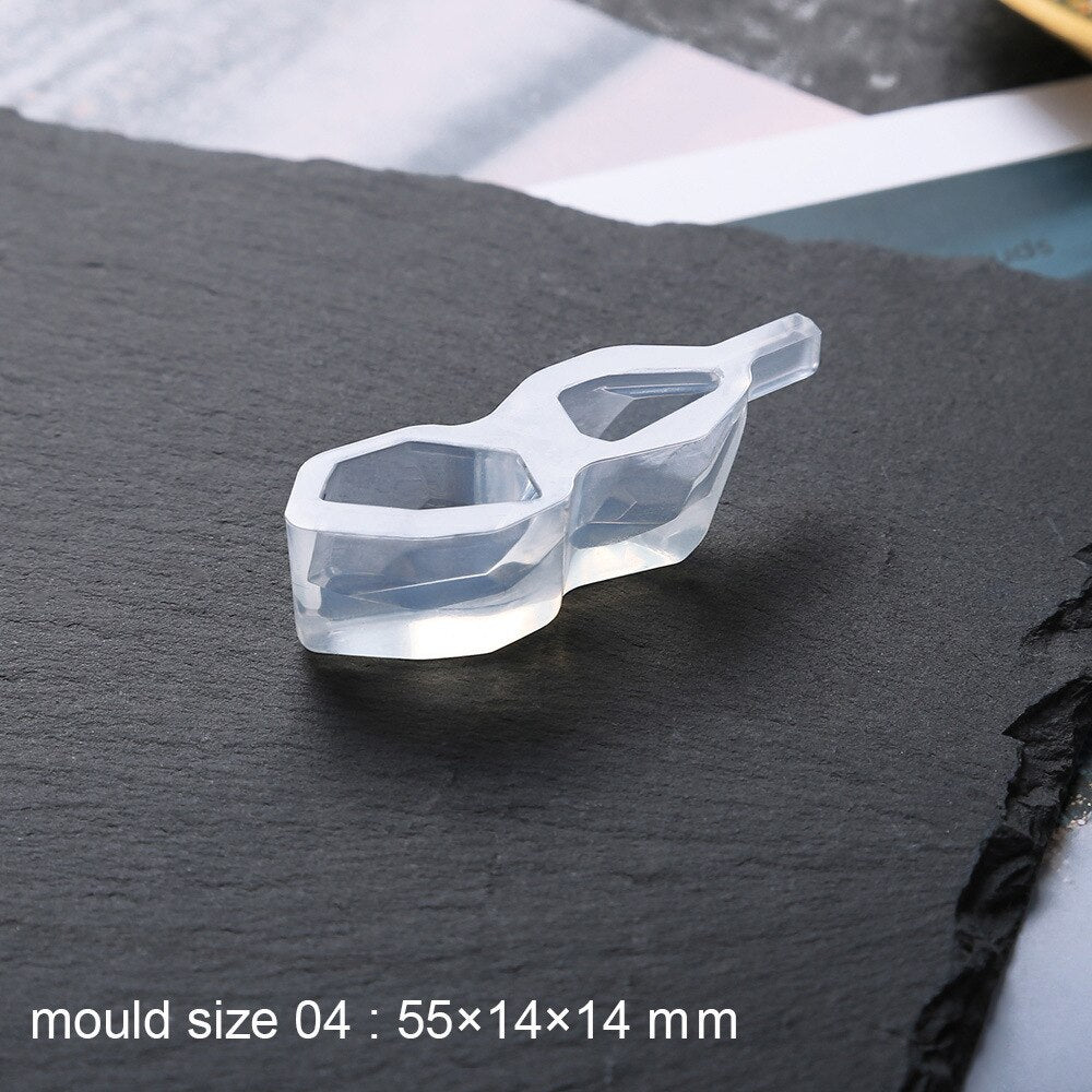 1/6/10pcs DIY Keychain Pendant Silicone Mold Set Crystal Epoxy Resin Mold Round Rectangle Pendants Jewelry Making Casting Mould