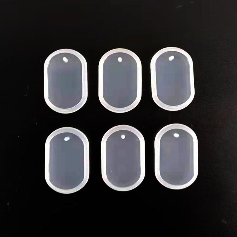 1/6/10pcs DIY Keychain Pendant Silicone Mold Set Crystal Epoxy Resin Mold Round Rectangle Pendants Jewelry Making Casting Mould