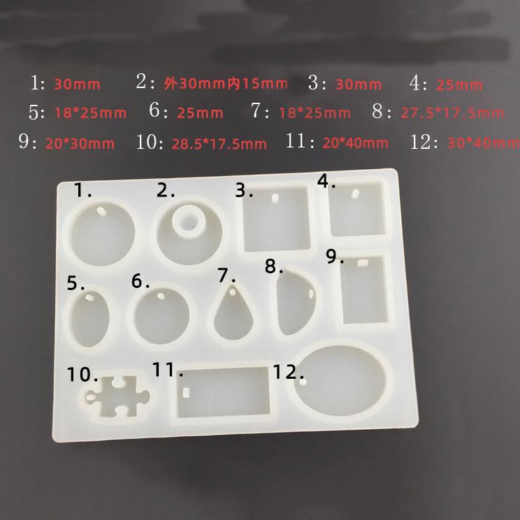 1/6/10pcs DIY Keychain Pendant Silicone Mold Set Crystal Epoxy Resin Mold Round Rectangle Pendants Jewelry Making Casting Mould