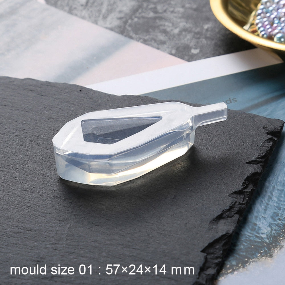 1/6/10pcs DIY Keychain Pendant Silicone Mold Set Crystal Epoxy Resin Mold Round Rectangle Pendants Jewelry Making Casting Mould