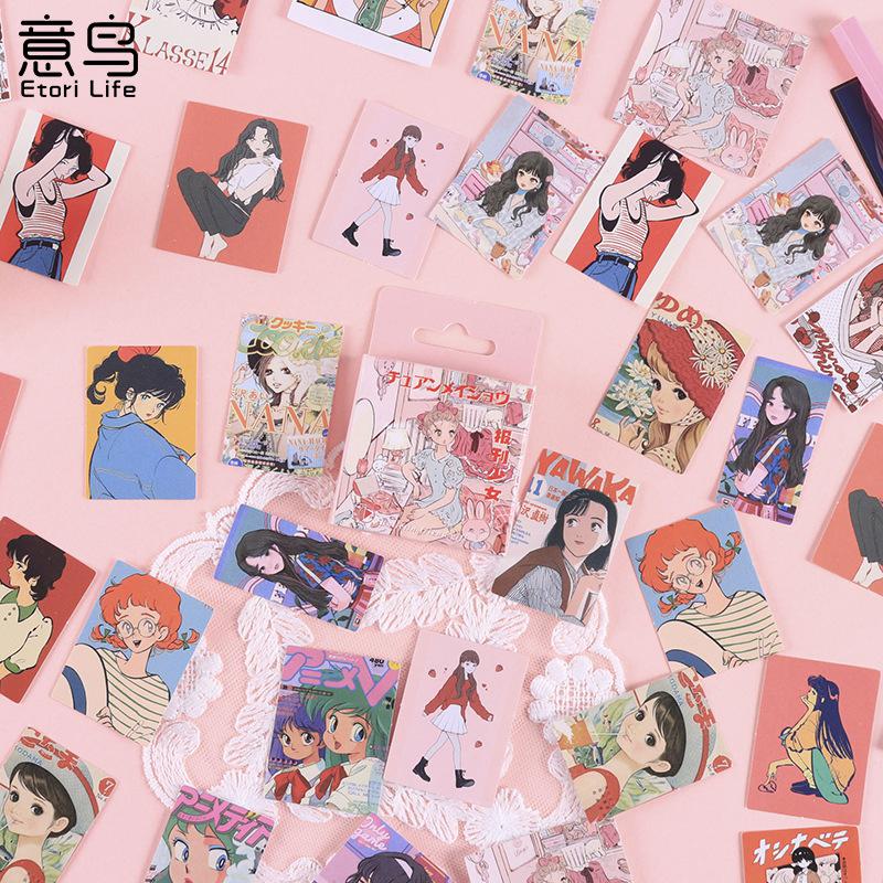 46 Pcs Kawaii Washi Scrapbooking Stickers Japanese Style Girl Sticker Decals For Journaling Scrapbook Kid Diy Arts Crafts Album