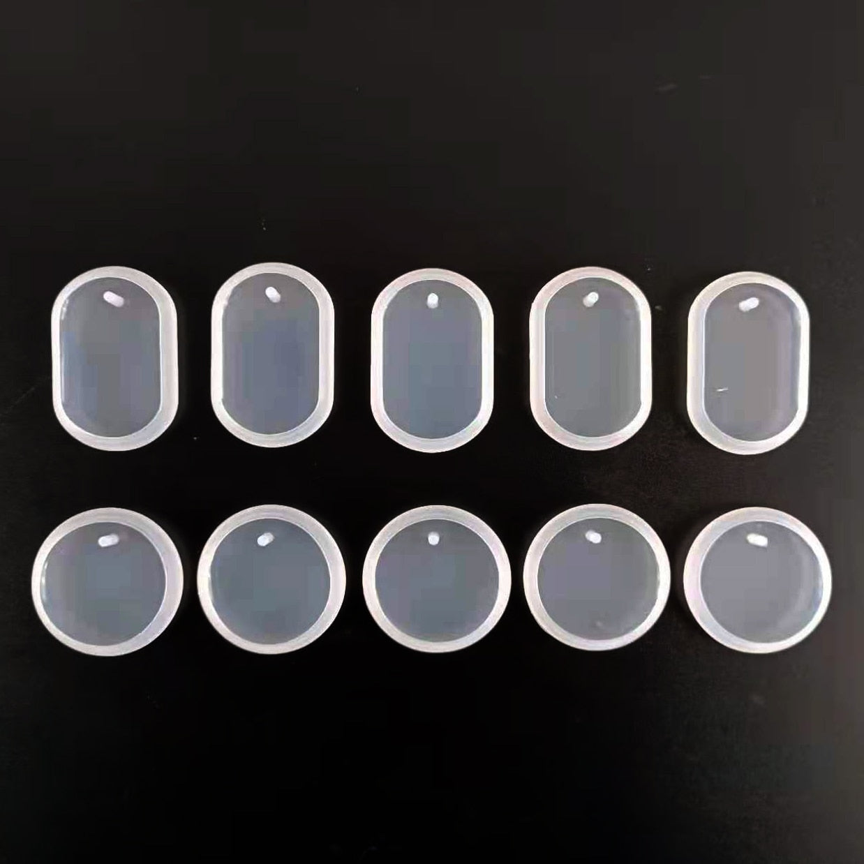 1/6/10pcs DIY Keychain Pendant Silicone Mold Set Crystal Epoxy Resin Mold Round Rectangle Pendants Jewelry Making Casting Mould