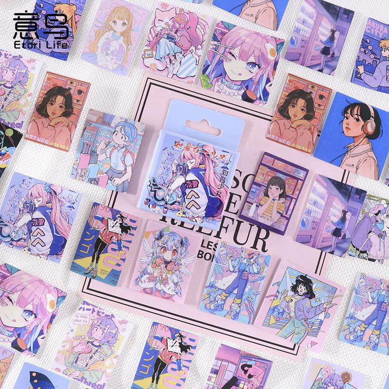 46 Pcs Kawaii Washi Scrapbooking Stickers Japanese Style Girl Sticker Decals For Journaling Scrapbook Kid Diy Arts Crafts Album