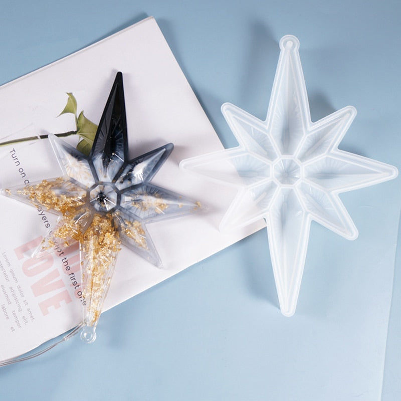 Big Octagonal Star Silicone Mold Christmas Decoration Ornament Making Epoxy Resin Craft Supplies Resin Mold Resin Art Supplies