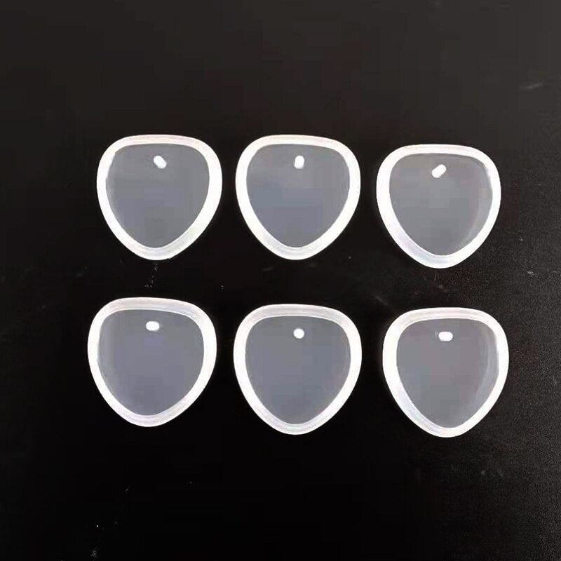 1/6/10pcs DIY Keychain Pendant Silicone Mold Set Crystal Epoxy Resin Mold Round Rectangle Pendants Jewelry Making Casting Mould