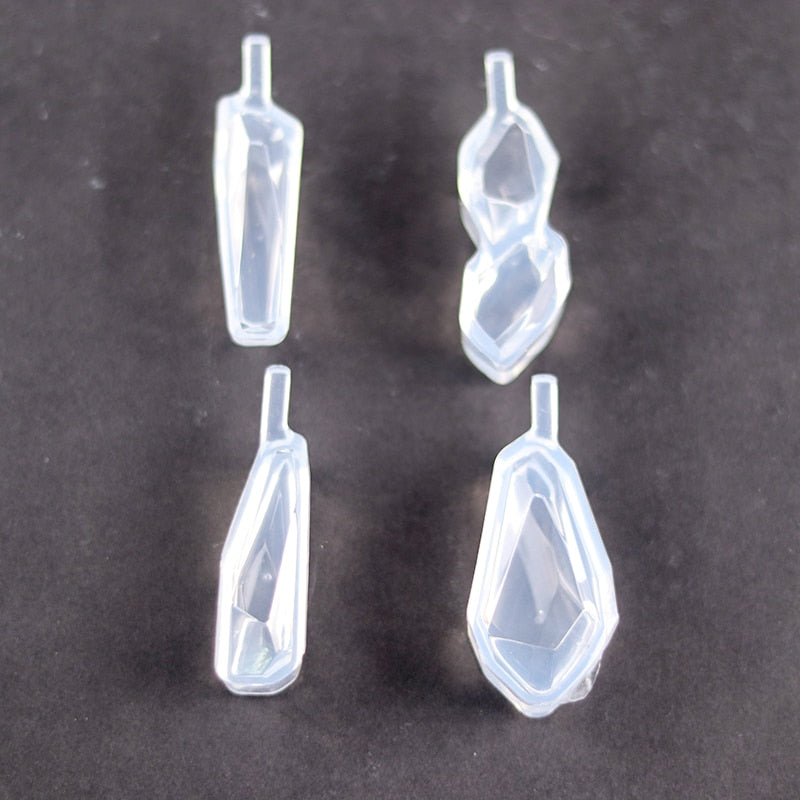 1/6/10pcs DIY Keychain Pendant Silicone Mold Set Crystal Epoxy Resin Mold Round Rectangle Pendants Jewelry Making Casting Mould