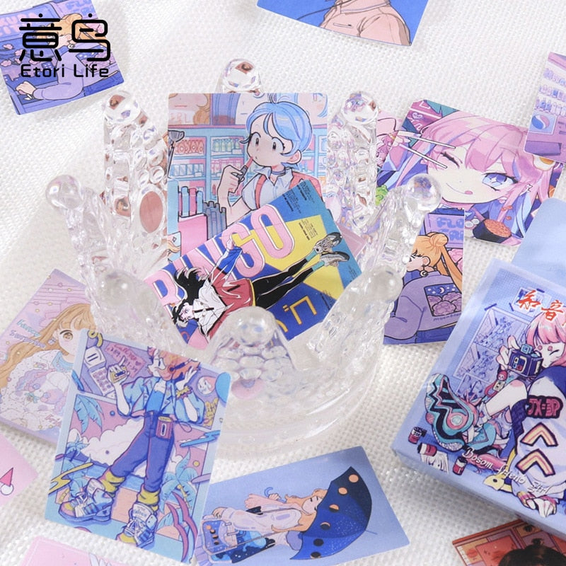 46 Pcs Kawaii Washi Scrapbooking Stickers Japanese Style Girl Sticker Decals For Journaling Scrapbook Kid Diy Arts Crafts Album