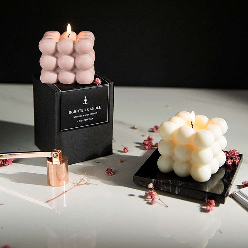 3D Cube Candle Mold Diy Silicone Mold Candle Making Molds Hand-made Soy Candles Aroma Soap Molds Candle Wax Molds Candle Mold