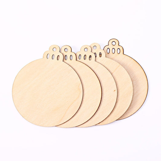 100pcs Natural Unfinished Wooden Round DIY Baubles Christmas Decorations Tags Arts Craft Embellishments