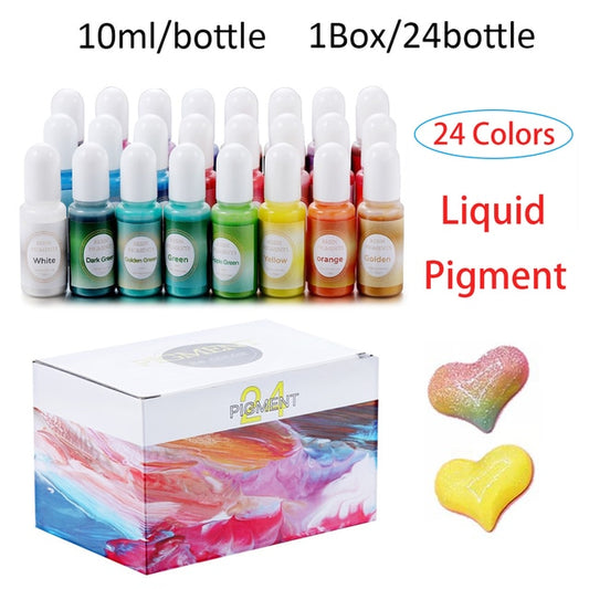 19 Set Epoxy Resin Dye Pigment Kit Pearlescent Mica Powder Liquid Colorant For DIY Crafts Silicone Mold Material Art Making Set