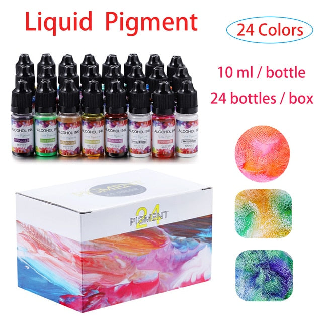 19 Set Epoxy Resin Dye Pigment Kit Pearlescent Mica Powder Liquid Colorant For DIY Crafts Silicone Mold Material Art Making Set