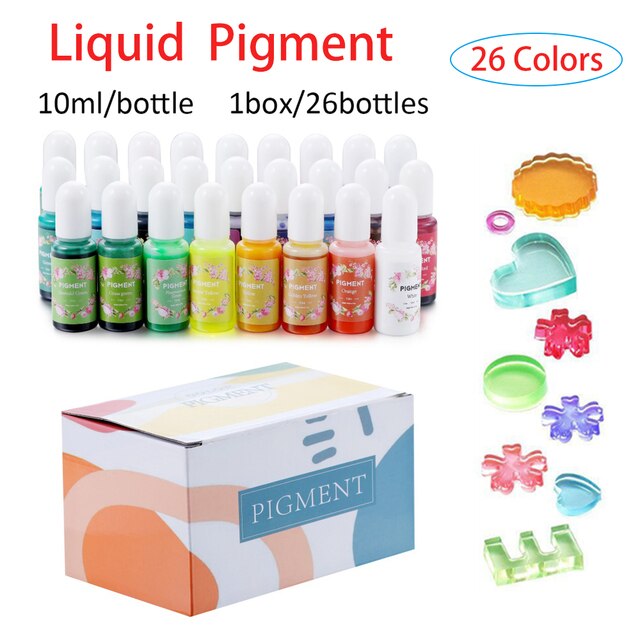 19 Set Epoxy Resin Dye Pigment Kit Pearlescent Mica Powder Liquid Colorant For DIY Crafts Silicone Mold Material Art Making Set