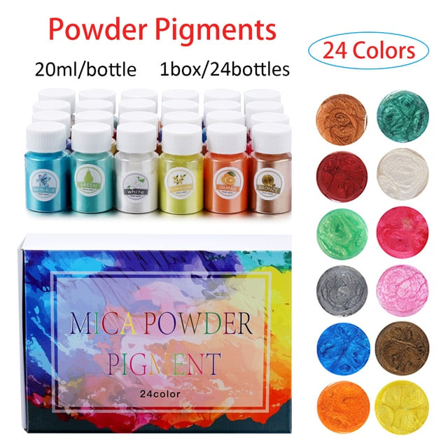 19 Set Epoxy Resin Dye Pigment Kit Pearlescent Mica Powder Liquid Colorant For DIY Crafts Silicone Mold Material Art Making Set