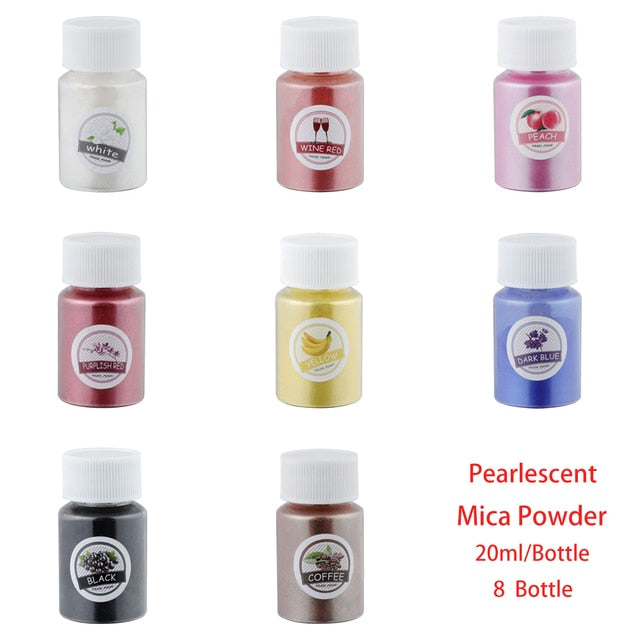 19 Set Epoxy Resin Dye Pigment Kit Pearlescent Mica Powder Liquid Colorant For DIY Crafts Silicone Mold Material Art Making Set