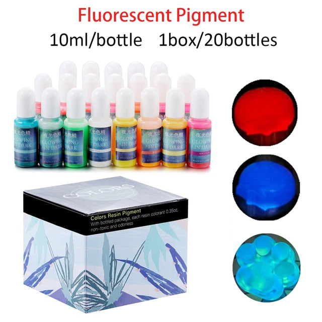 19 Set Epoxy Resin Dye Pigment Kit Pearlescent Mica Powder Liquid Colorant For DIY Crafts Silicone Mold Material Art Making Set