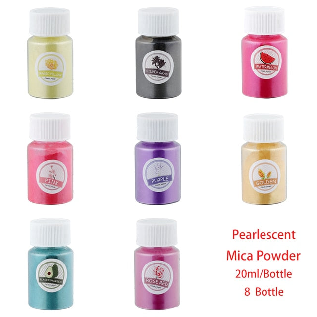 19 Set Epoxy Resin Dye Pigment Kit Pearlescent Mica Powder Liquid Colorant For DIY Crafts Silicone Mold Material Art Making Set