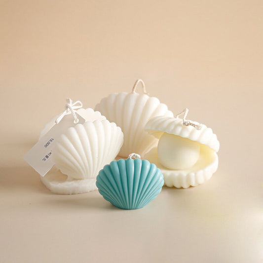 3D Pearl Seashell Candle Mold Silicone Soap Mold Candle Making Cake Art Craft Ins Retro Scented Gifts Wedding Home Baking Decor