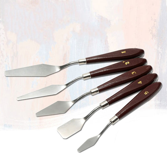 5Pcs Stainless Steel Artist Painting Palette Knife Spatula Oil Painting Paint Art Craft Metal Spatula Set Perfect  Practical