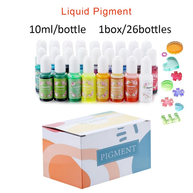 6-26 Colors Epoxy Resin Pigment Kit Mica Powder Epoxy Resin Mold Liquid Colorant Dye Resin Jewelry DIY Crafts Art Making Tools