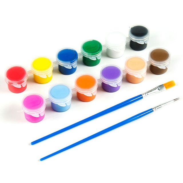 6 Or 12 Colors Eco-friendly Acrylic Paint DIY Handmade Painting Art Materials Arts Crafts Painting Tool