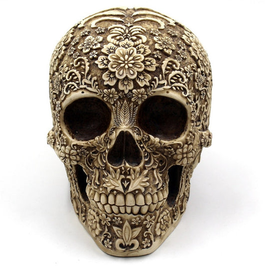 BUF Modern Resin Statue Retro Skull Decor Home Decoration Ornaments Creative Art Carving  Sculptures Skull Model Halloween Gifts